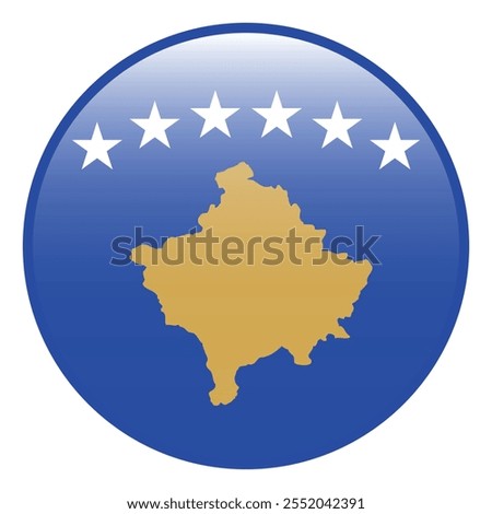 Kosovo circle flag logo icon digital vector illustration