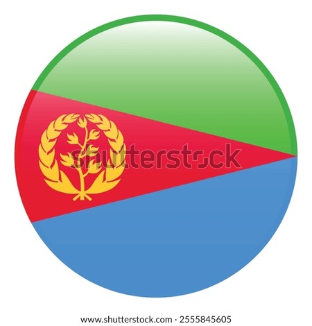 Eritrea circle flag logo icon digital vector illustration