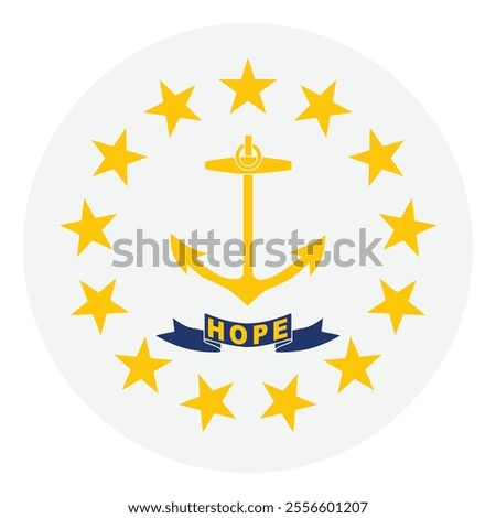 Rhode Island circle flag logo icon computer vector illustration