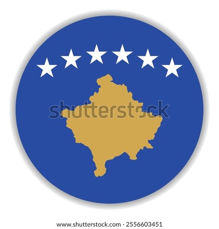 Kosovo circle flag logo icon computer vector illustration