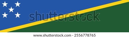 Solomon Islands flag long banner digital vector illustration