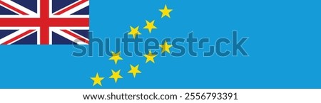 Tuvalu flag long banner digital vector illustration