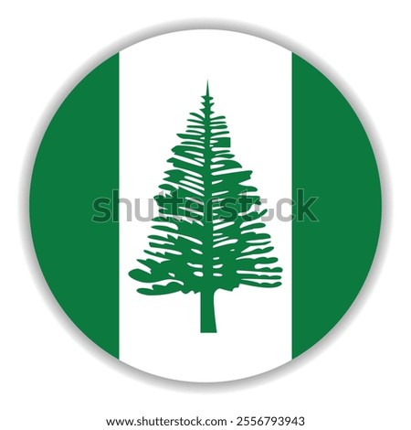 Norfolk Island circle flag logo icon computer vector illustration