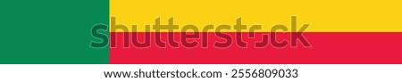 Benin flag long banner digital vector illustration