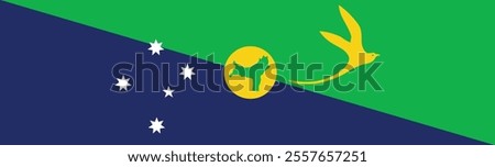 Christmas Island flag long banner digital vector illustration