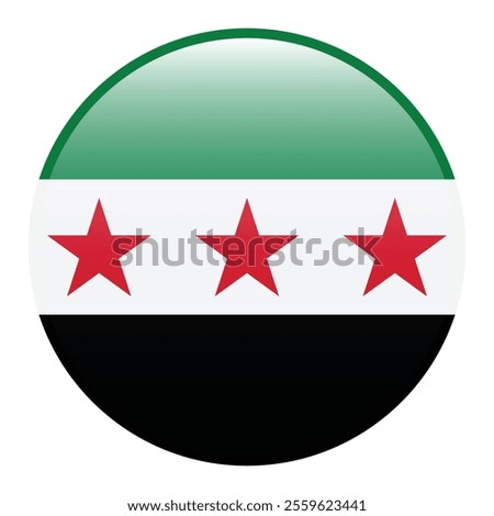 Syria circle flag logo icon digital vector illustration design