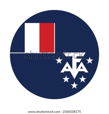 French Southern and Antarctic Territory circle flag logo icon digital vector illustration design