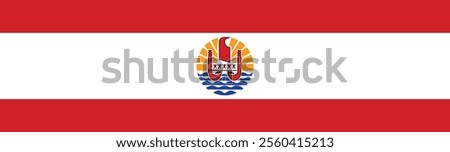 French Polynesia flag long banner digital vector illustration