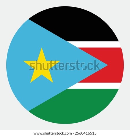 South Sudan circle flag logo icon digital vector illustration design