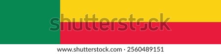 Benin long banner flag digital vector illustration