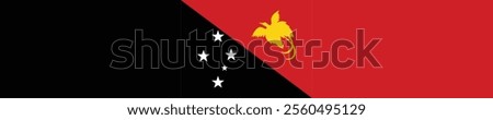 Papua New Guinea long banner flag digital vector illustration