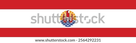 French Polynesia flag long banner digital vector illustration