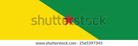 French Guiana flag long banner digital vector illustration