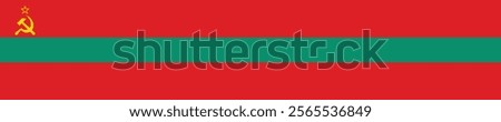 Transnistria flag long banner digital vector illustration