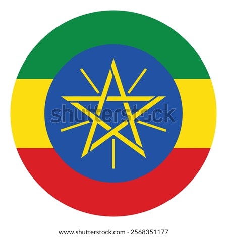 Ethiopia circle flag logo icon computer vector illustration design