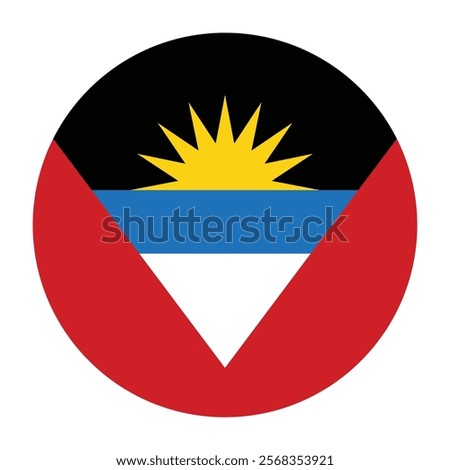 Antigua and Barbuda circle flag logo icon computer vector illustration design