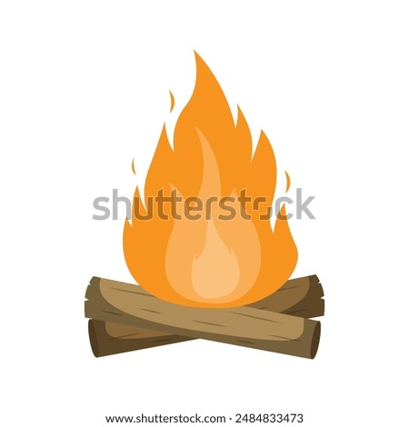 Vector Illustration of Cozy Campfire Scene