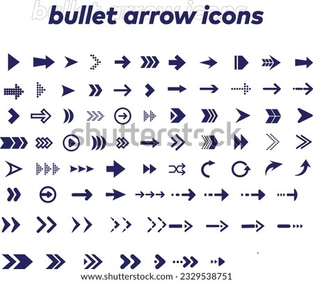 bullet arrow icons vector black colors