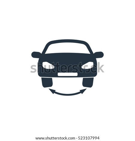 calibration, isolated icon on white background, auto service, car repair