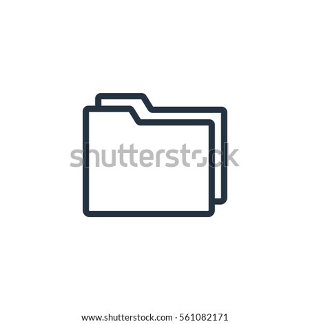 folder web thin line icon on white background;  minimalistic office