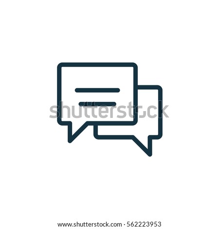 speech bubble thin, line icon on white background; isolated flat