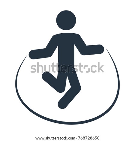 skipping rope icon on white background, fitness, sport