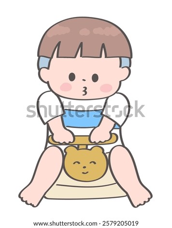 Illustration of a boy sitting on a potty