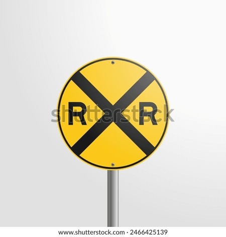 Railroad Crossing Sign: vector illustration of a road sign indicating a railroad crossing ahead