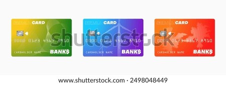 Payment Cards (front): vector illustration of the front of payment cards on a white background