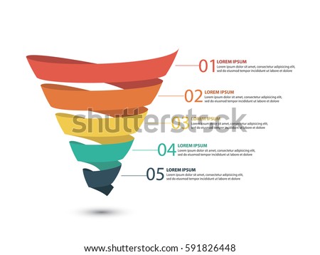Business infographics with stages of a Sales Funnel