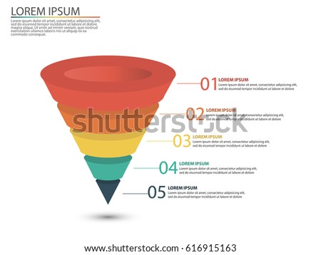 Business infographics with stages of a Sales Funnel