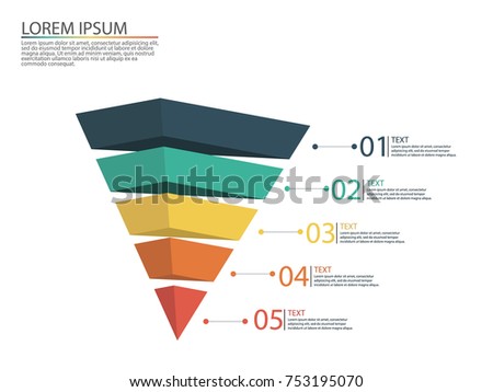 Business infographics with stages of a Sales Funnel