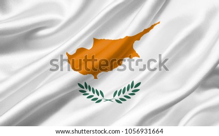 Cyprus flag waving with the wind, 3D illustration. Stock fotó © 
