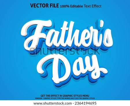 Fathers Day 3D editable text effect template
