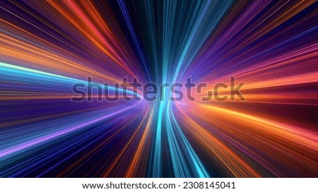 A stunning 3D render of an abstract multicolor spectrum Foto stock © 