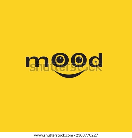 Mood letter with logo design illustration. Mood logo design inspiration. Mood logo template