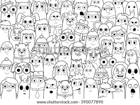 Colorful Doodles Of Animals