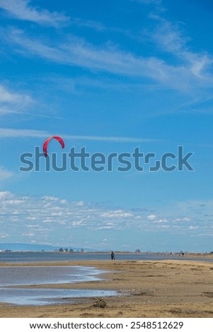 Similar – Image, Stock Photo deserted sandy beach with surveillance tower