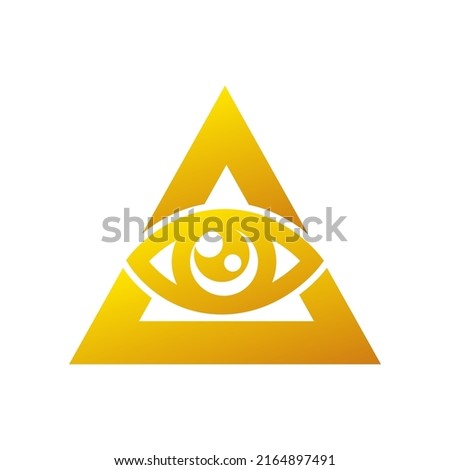 All-seeing eye. Golden Pyramid and All-seeing eye, Freemasonry Masonic Symbol