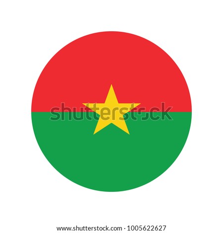 Simple vector button flag - Burkina Faso, Flag button series of all sovereign countries - Burkina Faso.