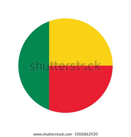 Benin flag, official colors and proportion correctly. National Benin flag. Vector illustration.