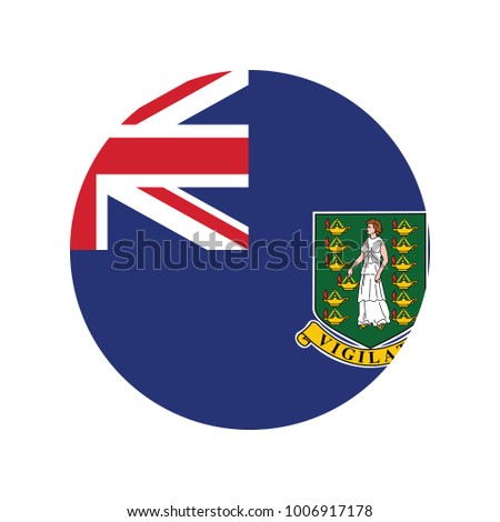 Round icon with flag of virgin islands british isolated on white.
