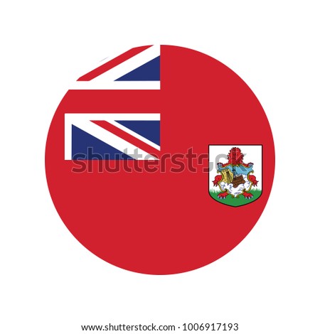 Round icon with flag of bermuda isolated on white.