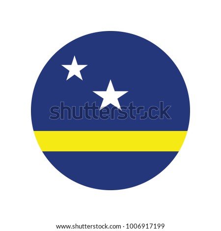 Curacao flag, official colors and proportion correctly. National Curacao flag. Vector illustration.