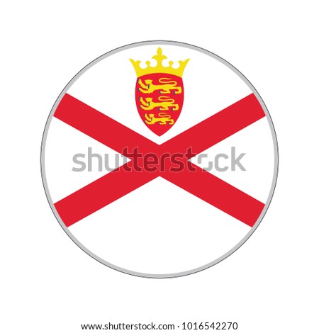 Flag of Jersey glossy button.