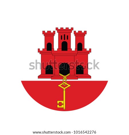 round flag of Gibraltar. circle flag.