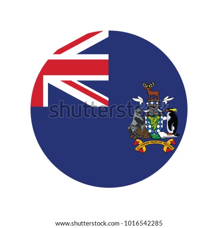 Flag of South Georgia and the South Sandwich Island glossy button.