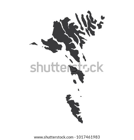 Faroe Islands map on white background vector, Faroe Islands Map Outline Shape Black on White Vector Illustration, High detailed black illustration map -Faroe Islands.