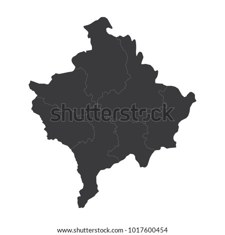 kosovo map on white background vector, kosovo Map Outline Shape Black on White Vector Illustration, High detailed black illustration map -kosovo.