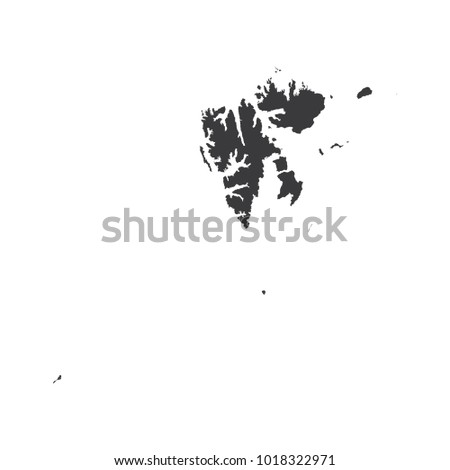 Svalbard and Jan Mayen map on white background vector, Svalbard and Jan Mayen Map Outline Shape Black on White Vector Illustration, High detailed black illustration map -Svalbard and Jan Mayen.